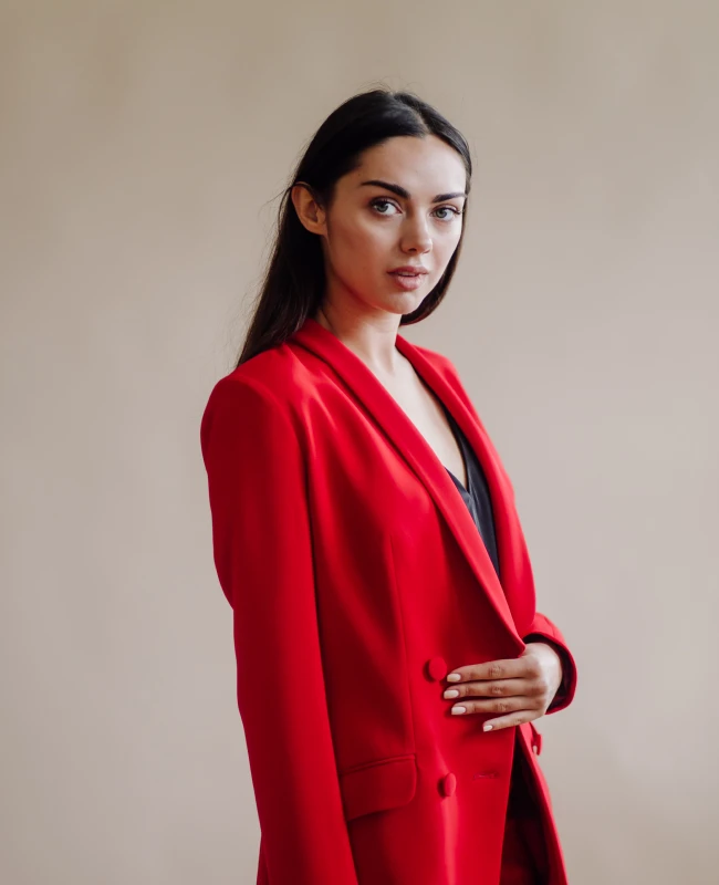 Classic Persian Red Slim Fit Blazer