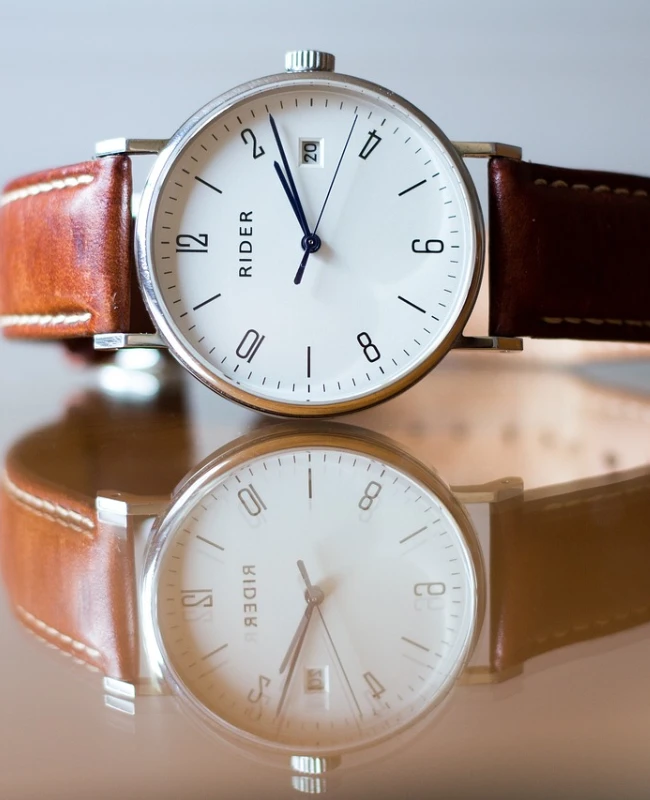 Classic Watch with Leather Strap